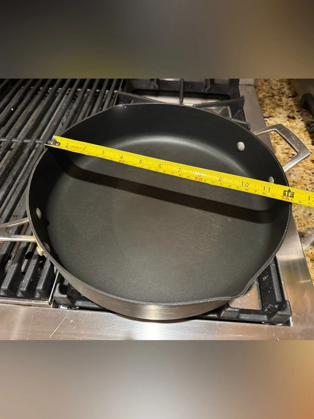 Il Mulino 12” Stainless Steel non stick deep Sauté Pan with glass strainer lid